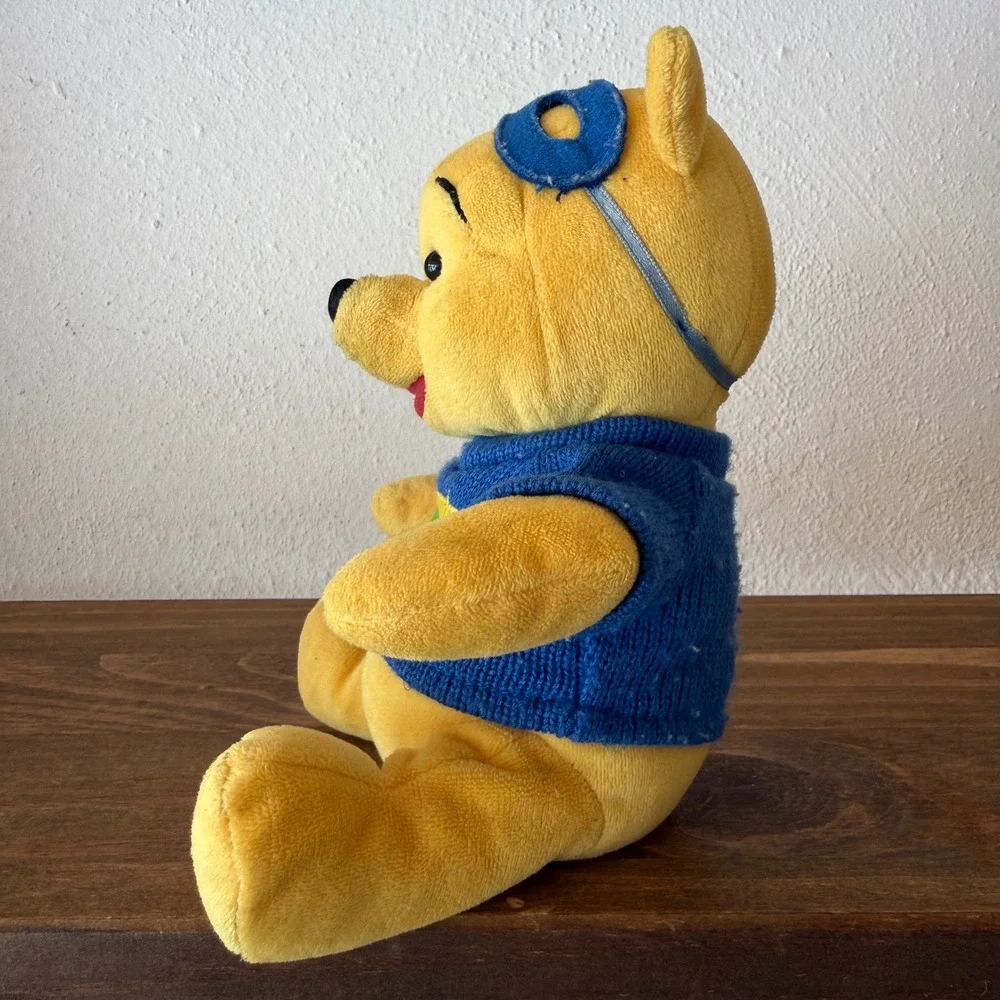 Disney Parks Winnie the Pooh Super Sleuth Plush Blue Sweater Detective Bear